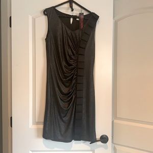 New Simon Chang BlackSilver Evening Cocktail Dress